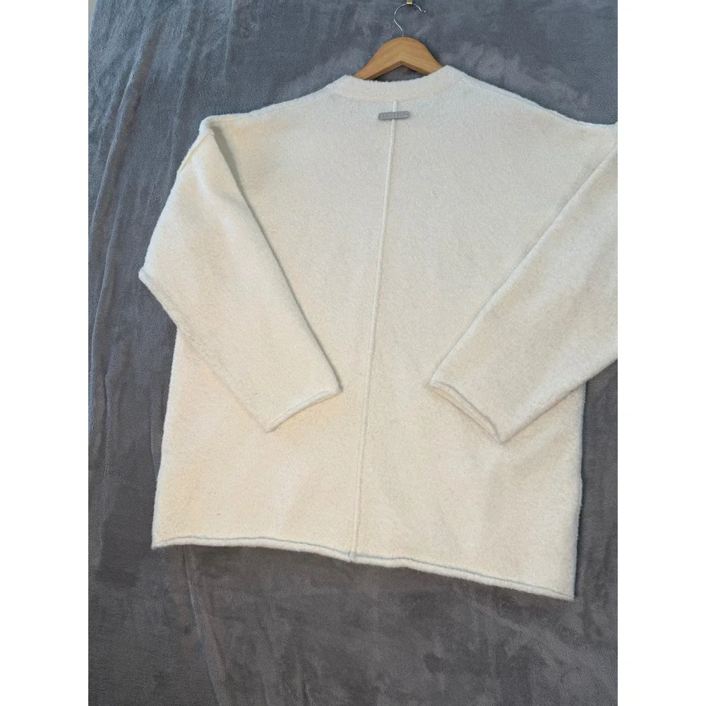 Ena Pelly Sweater Womens Size 4 Cream Oversized Knit Exposed Seam Detail